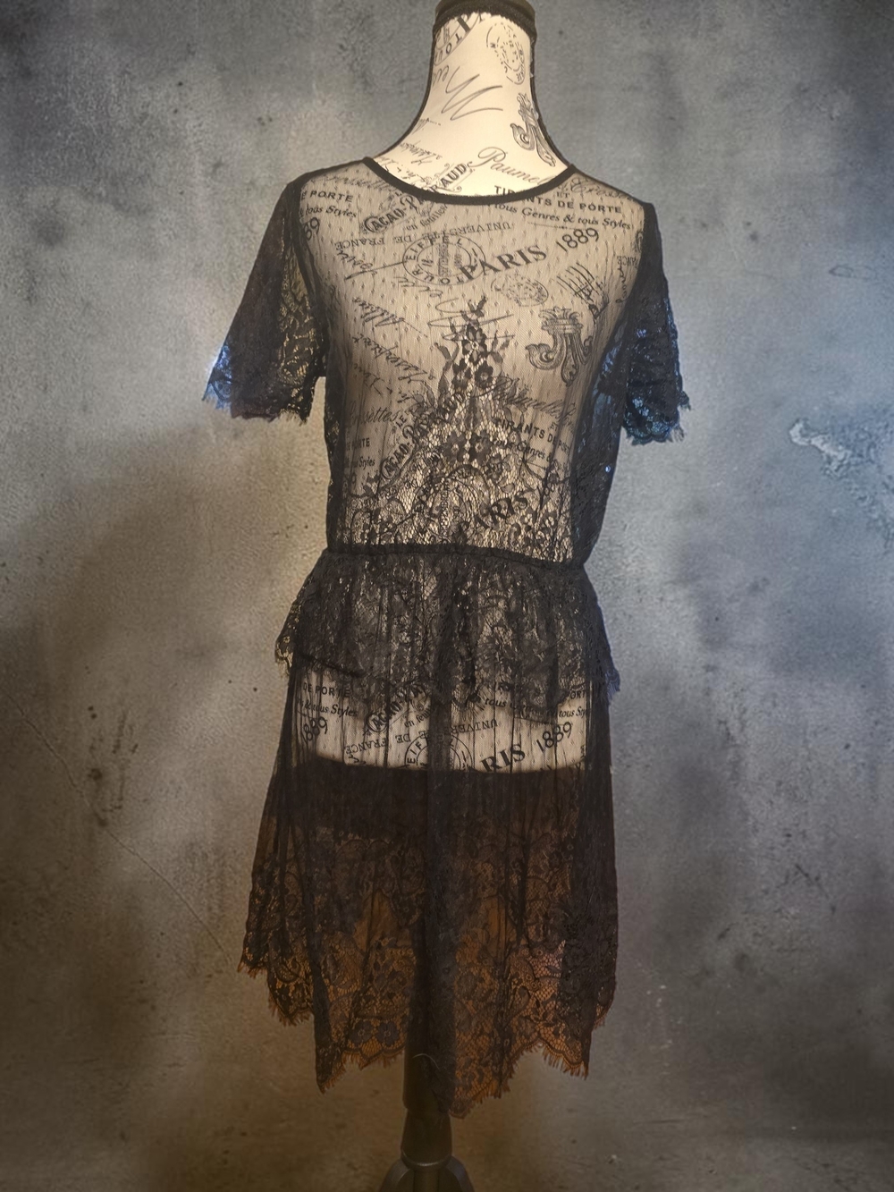 H&M Divided Sheer Black Mesh Dress/cover Up
